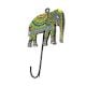 Handpainted Elephant Design Iron Wall Hook with Traditional Indian Art